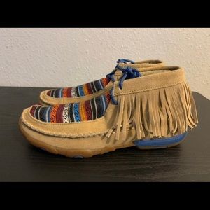 Twisted X Womens Serape Boots Multicolor Aztec Lace Up Moc Toe Fringes 7 M.  Pre